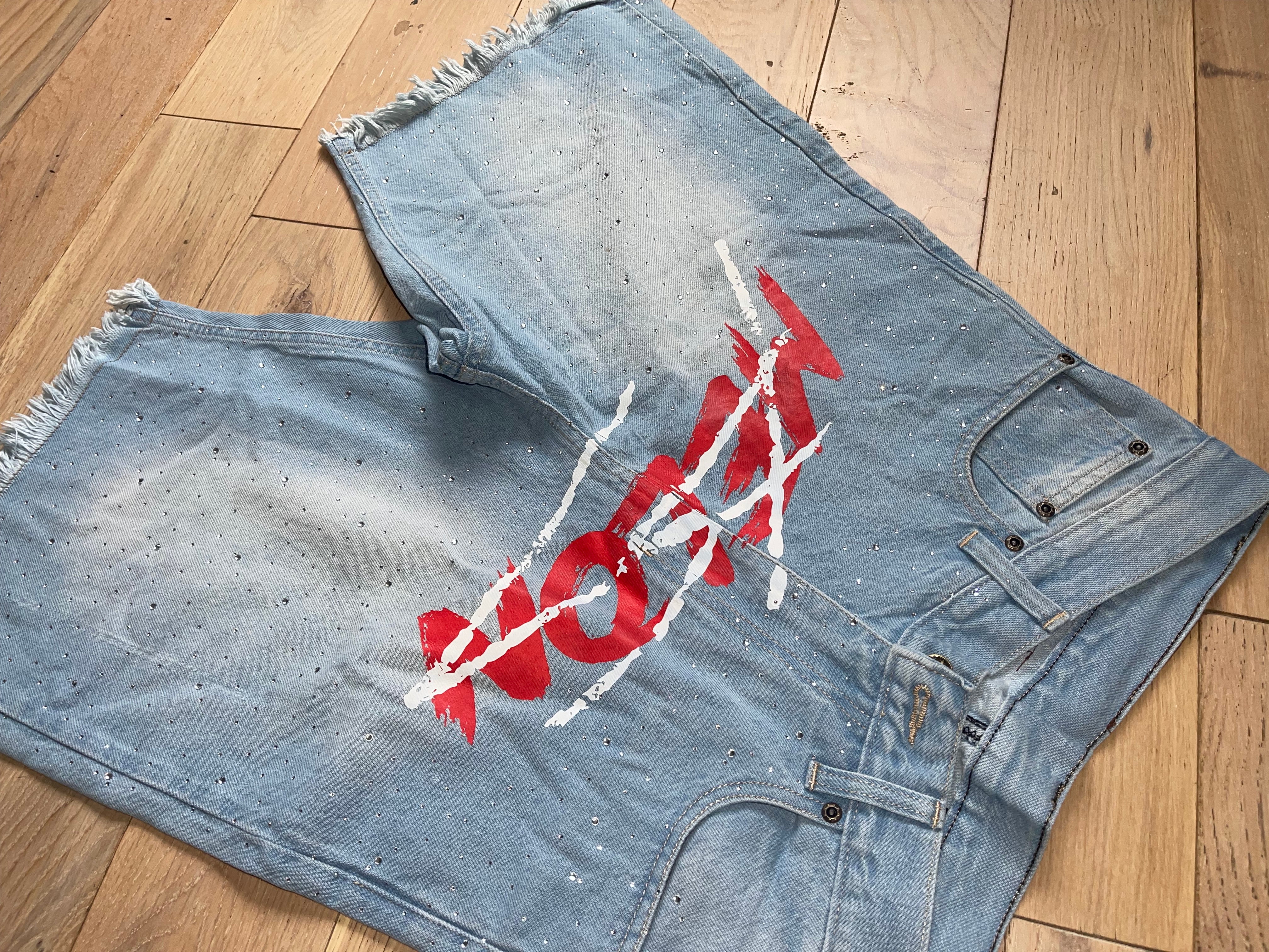 OnYaMelon Rhinestone Blue Jeans