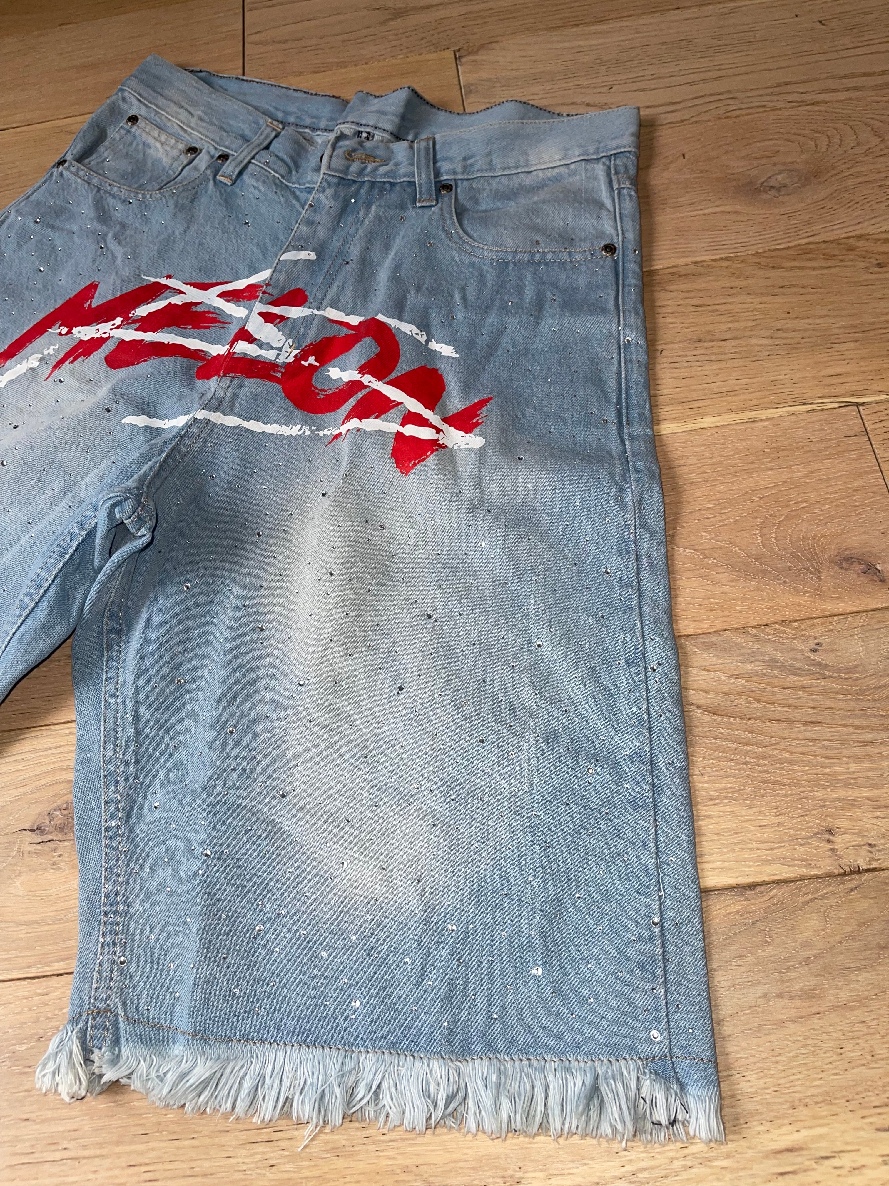 OnYaMelon Rhinestone Blue Jeans