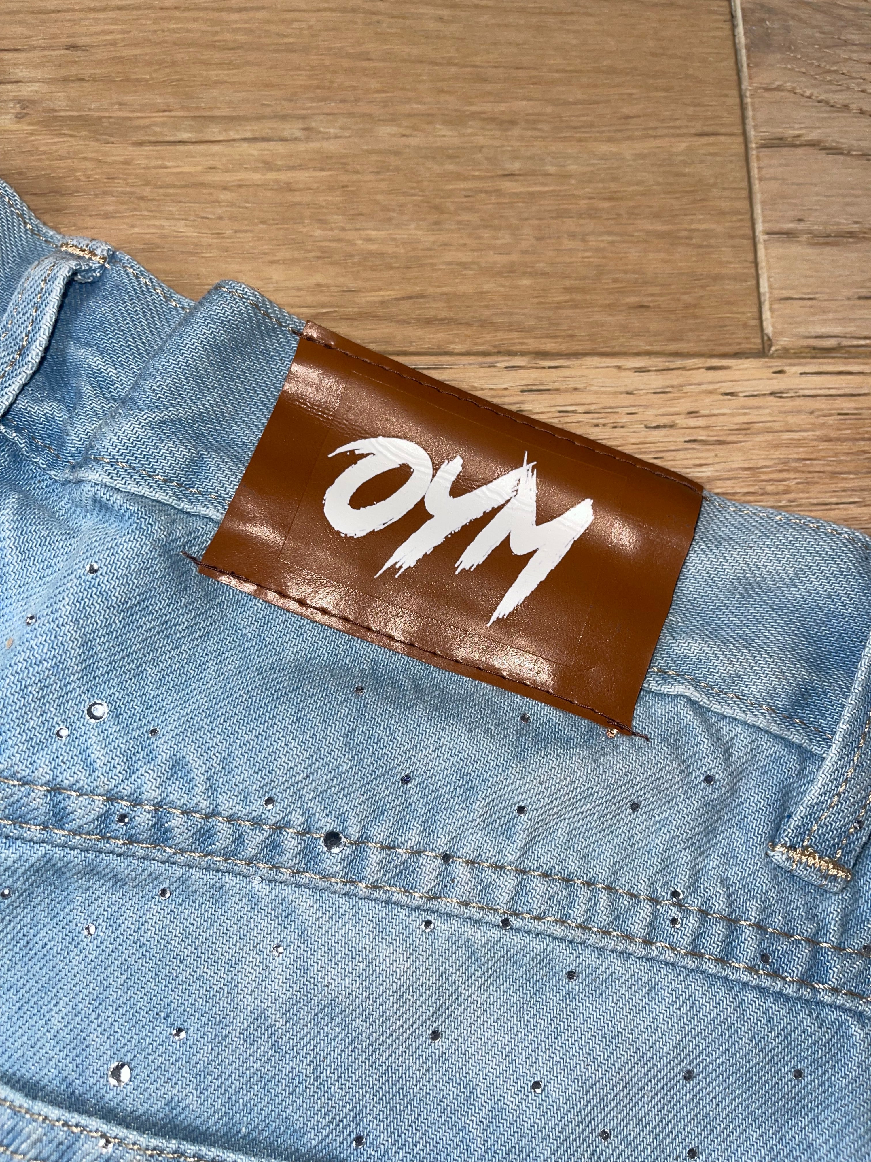 OnYaMelon Rhinestone Blue Jeans