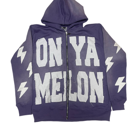 OnYaMelon AcidWash ZipUp Hoodie (Lavender)